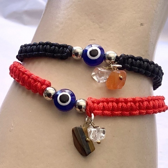 Evil Eye Lucky Charm Bracelet Lot of 2 - Picture 1 of 7